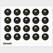 Theatermaskers silhouet zwart ronde sticker (Vel)