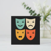  theatermaskers theater Actress Drama Actor Bedankkaart (Staand voorkant)