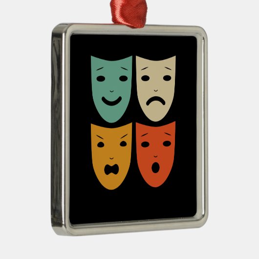  theatermaskers theater Actress Drama Actor Metalen Ornament (Rechts)