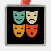  theatermaskers theater Actress Drama Actor Metalen Ornament (Voorkant)