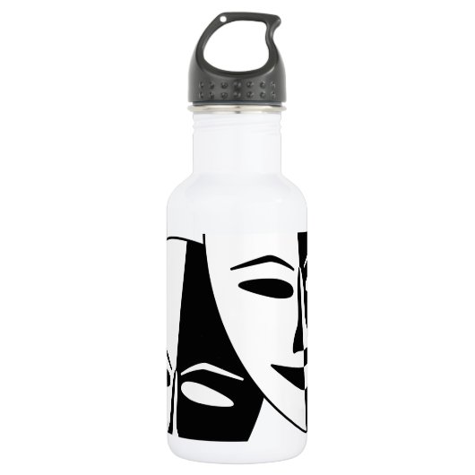 Theatermaskers Waterfles (Voorkant)