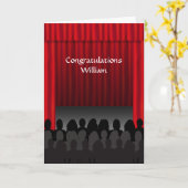 Theaterpodium Gefeliciteerd Custom Greeting Kaart (Gele Bloem)