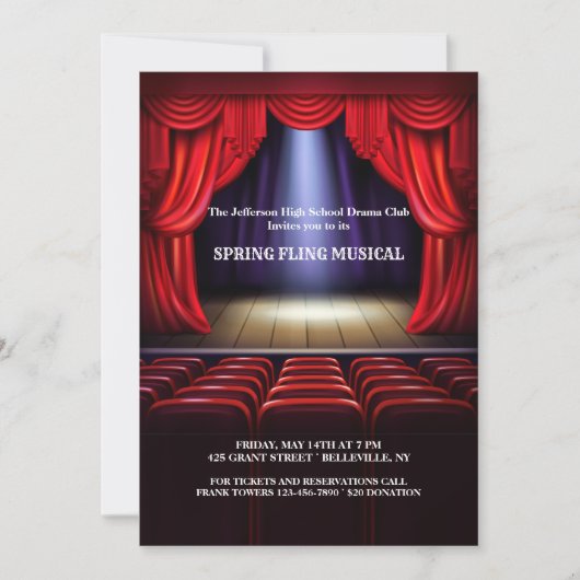 Theaterpodium Uitnodiging (Voorkant)