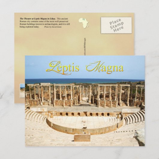 Theaterruïnes van Leptis Magna in Libië Briefkaart (Voorkant / Achterkant)