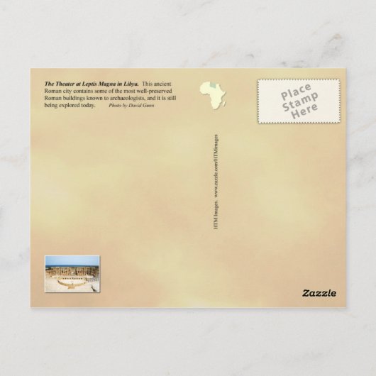 Theaterruïnes van Leptis Magna in Libië Briefkaart (Achterkant)