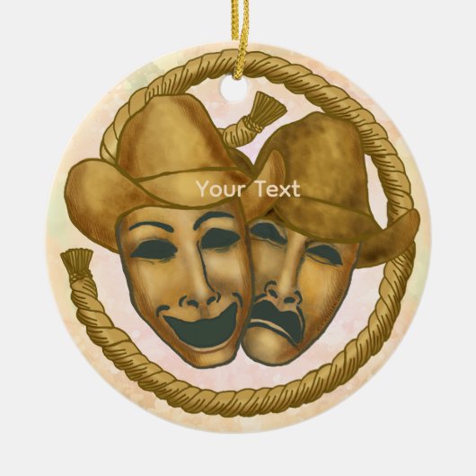 Theaters Cowboy  Keramisch Ornament (Voorkant)