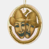 Theaters Cowboy  Keramisch Ornament (Links)