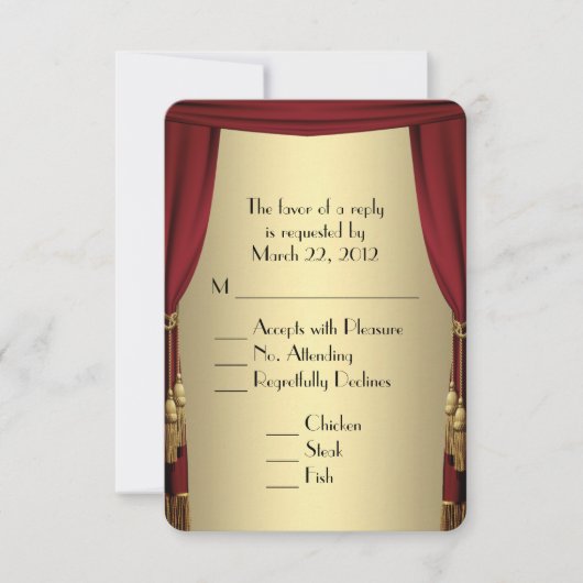 Theaterthema RSVP met menukeuze (Voorkant)