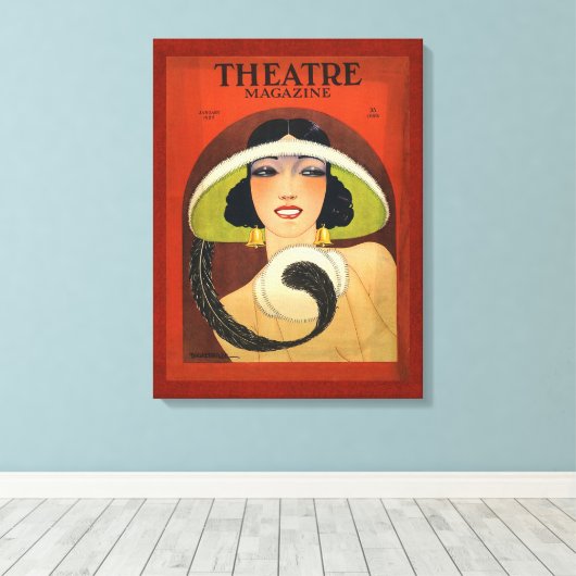 Theatertijdschrift Hoesje 1924  Deco Canvas Afdruk (Insitu (Houten vloer))