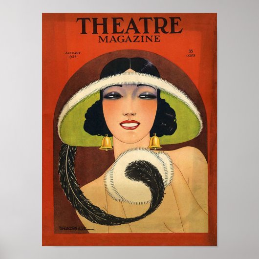 Theatertijdschrift Hoesje 1924  Deco Poster (Voorkant)