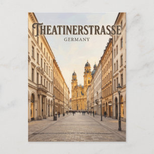 Theatinerstraße München Duitsland Briefkaart