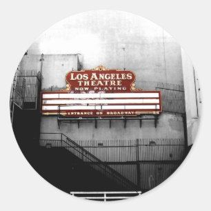  Theatorisch gebaar in Los Angeles Ronde Sticker