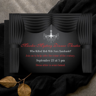 Theatrale Adult Murder Mystery Dinner Party Kaart