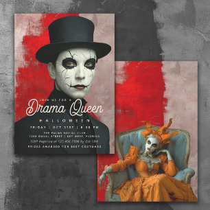 Theatrale Drama Queen Halloween-feest Kaart