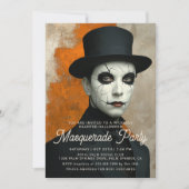 Theatrale spookachtige Halloween Masquerade Party Kaart (Voorkant)