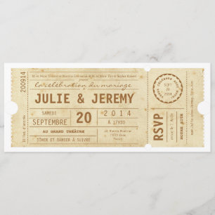 Théâtre de mariage de billets kaart