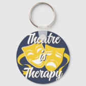 Theatre is Therapy Comedy Tragedy Masks Keychain (Voorkant)