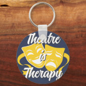 Theatre is Therapy Comedy Tragedy Masks Keychain (Voorkant)