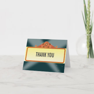 Theatre Marquee Bar Mitzvah Thank You Bedankkaart