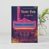Theatre Marquee Party Invitation – Birthday invite Kaart (Staand voorkant)