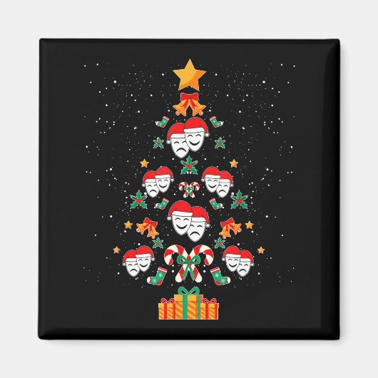 Theatre Masks Drama Actor Actress Christmas Tree X Magneet (Voorkant)