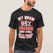 Theatre My Brain is 95 Broadway Show Tekst Musica T-shirt (Voorkant)