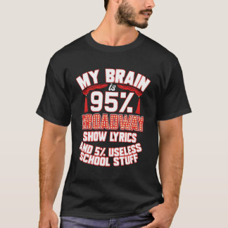 Theatre My Brain is 95 Broadway Show Tekst Musica T-shirt