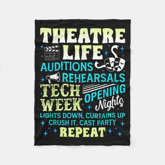 Theatre Nerd Actor Funny Musical Theater Geek Thes Fleece Deken (Voorkant)