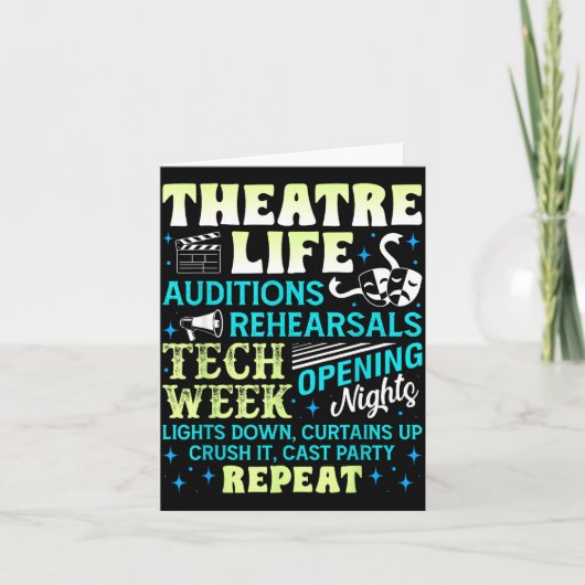 Theatre Nerd Actor Funny Musical Theater Geek Thes Kaart (Voorkant)