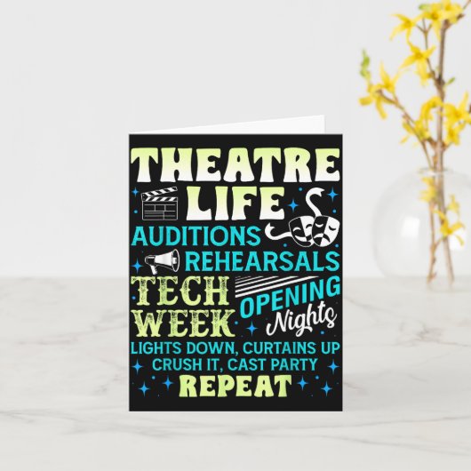 Theatre Nerd Actor Funny Musical Theater Geek Thes Kaart (Gele Bloem)