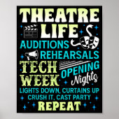 Theatre Nerd Actor Funny Musical Theater Geek Thes Poster (Voorkant)