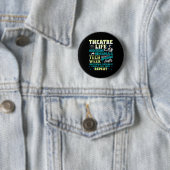 Theatre Nerd Actor Funny Musical Theater Geek Thes Ronde Button 5,7 Cm (In situ)