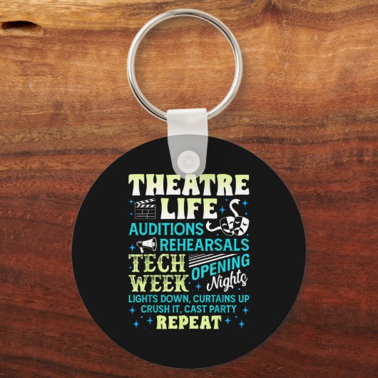 Theatre Nerd Actor Funny Musical Theater Geek Thes Sleutelhanger (Voorkant)