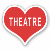 THEATRE Rode Hart Vinyl Sticker (Voorkant)