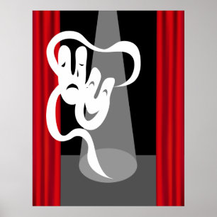 Theatre Stage with Mask Poster