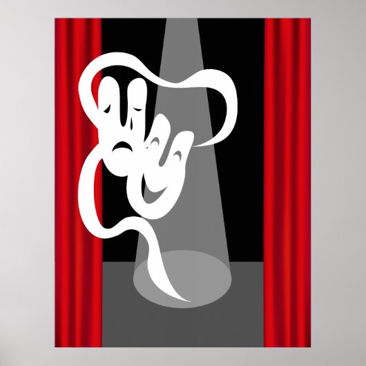 Theatre Stage with Mask Poster (Voorkant)