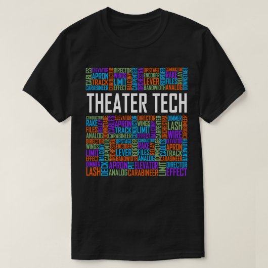 Theatre Tech Woorden T-shirt (Design voorkant)