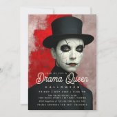 Theatrical Drama Queen Halloween Party Kaart (Voorkant)