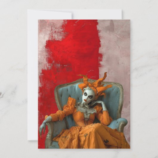 Theatrical Drama Queen Halloween Party Kaart (Achterkant)