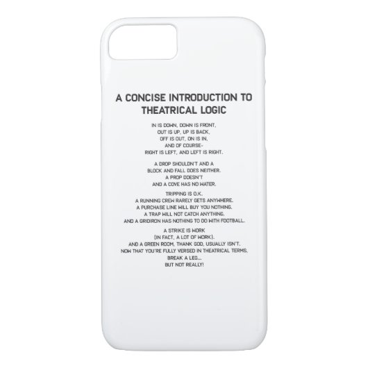 Theatrical Logic Funny Broadway Musical Theatre Case-Mate iPhone Case (Achterkant)