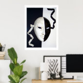 Theatrisch masker poster (Thuiskantoor)