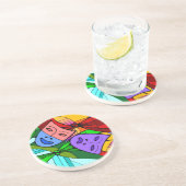 Theatrisch maskers kleurig gekleurd onderzetter va (Zijkant)