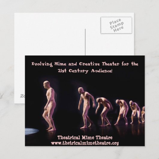 Theatrisch Mime-theaterpostkaart Briefkaart (Voorkant / Achterkant)