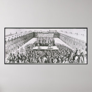 Theatrische prestaties buiten met antoïne poster