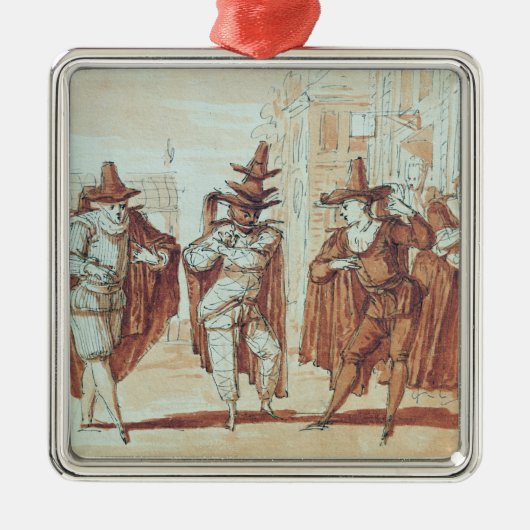 Theatrische scène metalen ornament (Voorkant)