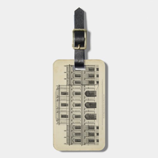 Theatrische stijlgevel van Colen Campbell Bagagelabel (Voorkant verticaal)