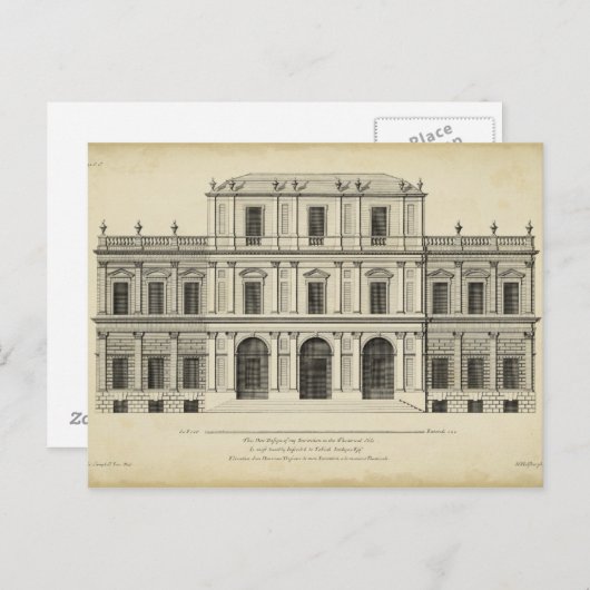 Theatrische stijlgevel van Colen Campbell Briefkaart (Voorkant / Achterkant)