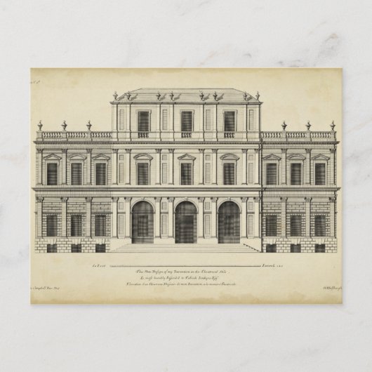 Theatrische stijlgevel van Colen Campbell Briefkaart (Voorkant)