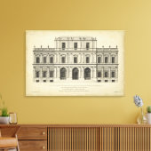 Theatrische stijlgevel van Colen Campbell Canvas Afdruk (Insitu (Woonkamer))