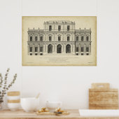 Theatrische stijlgevel van Colen Campbell Poster (Keuken)